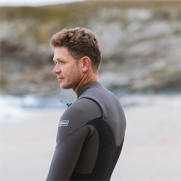 2026 Gul Mens Yulex Flexor 5/4mm Chest Zip Wetsuit FX1221-BKGY - Black / Grey